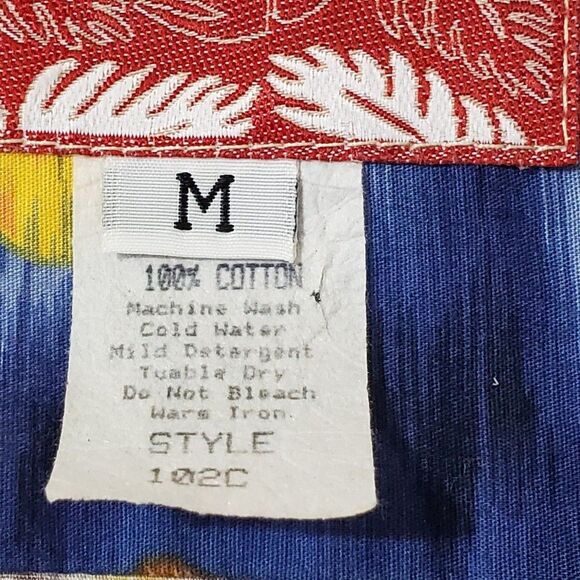 VTG RJC Made in Hawaii USA Button Up Hawaiian Shirt Floral Men's Size Medium - Picture 5 of 5